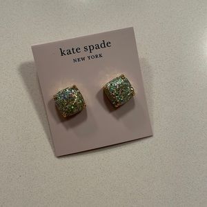 NWT Kate Spade Glitter Stud Earring in Opal Glitter